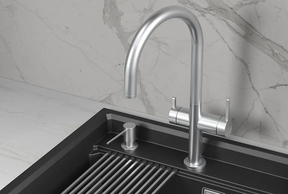 KS-8274, НЕРЖ, СМЕСИТЕЛЬ КУХОННЫЙ KITCHEN SPACE