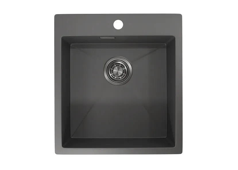 4600, ГРАФИТ МАТОВЫЙ, стальная кухонная мойка