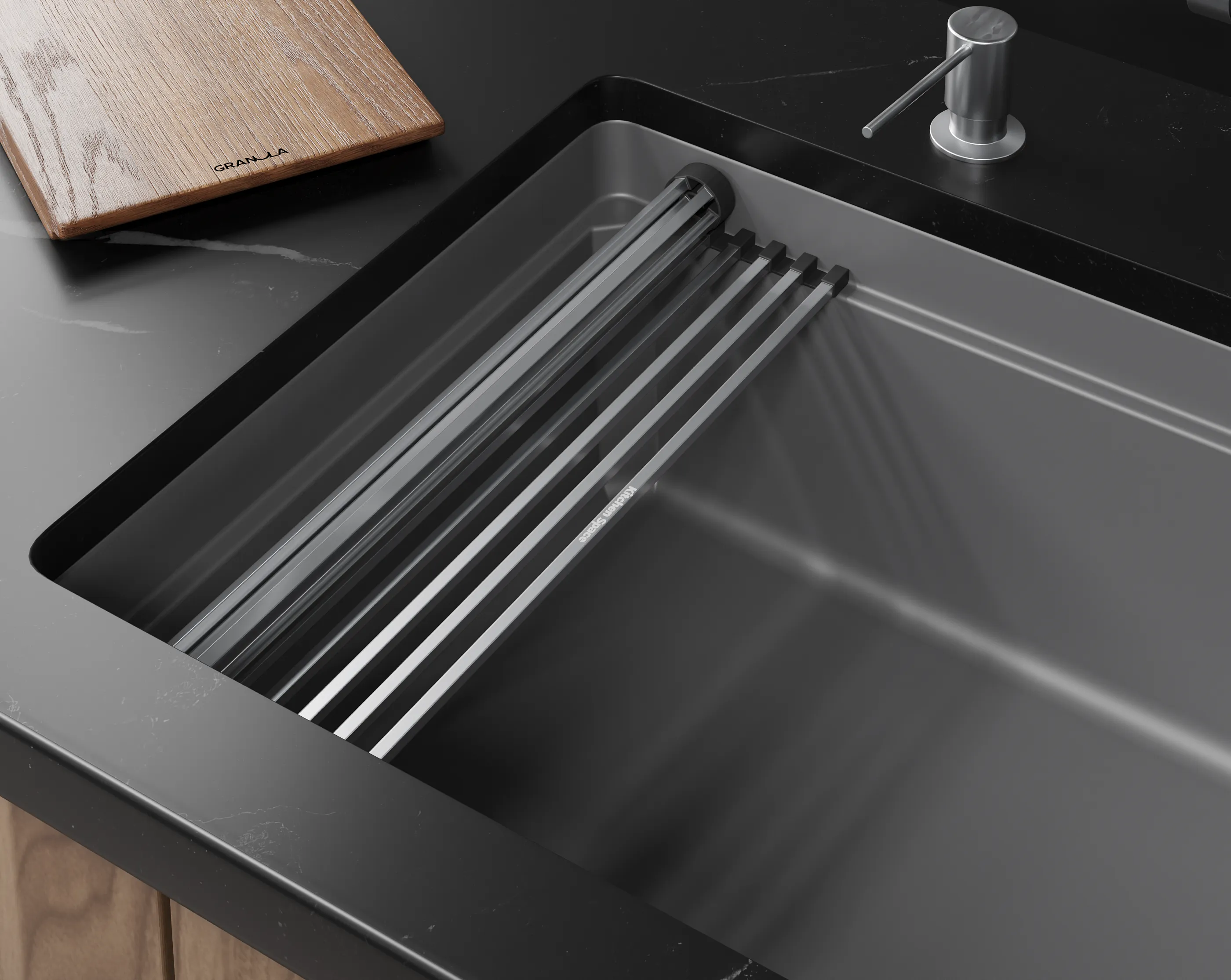 7309RU, АЛЮМИНИУМ, кухонная мойка, кварц KITCHEN SPACE RINZER